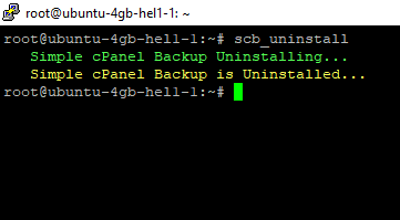 simple cpanel backup uninstalled